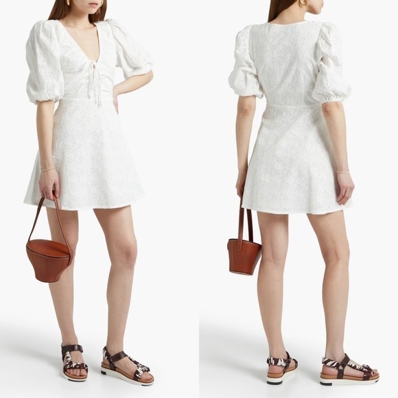 Nicholas White Danni Broderie Mini Dress 8 - Picture 1 of 12